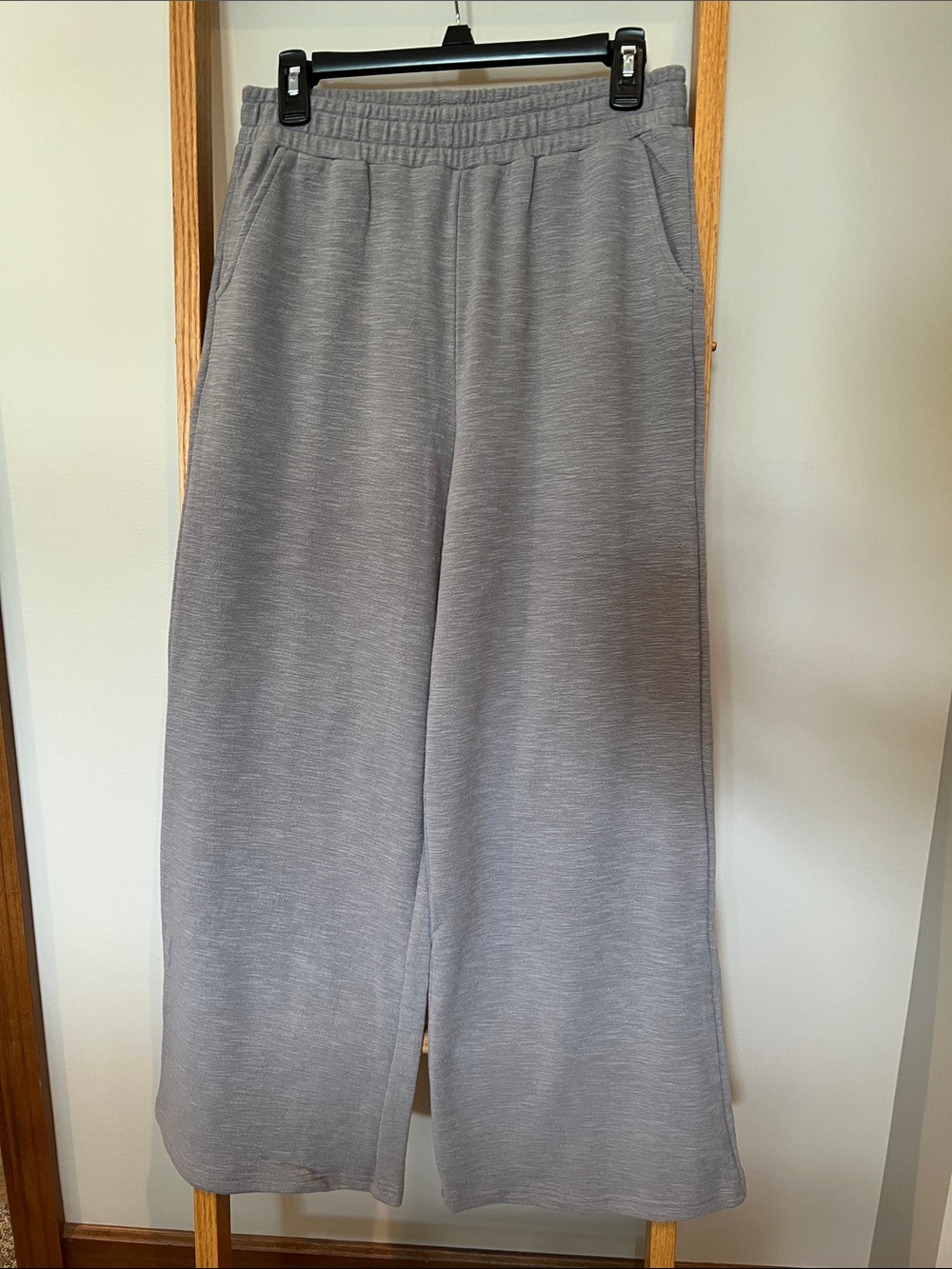 Zenana Wide Leg Knit Lounge Pants - Light Gray